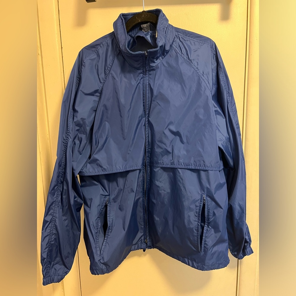 Large blue Woolrich windbreaker jacket